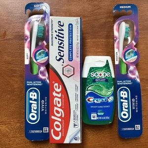 Oral Care Toothbrush and Toothpaste Bundle New/Sealed